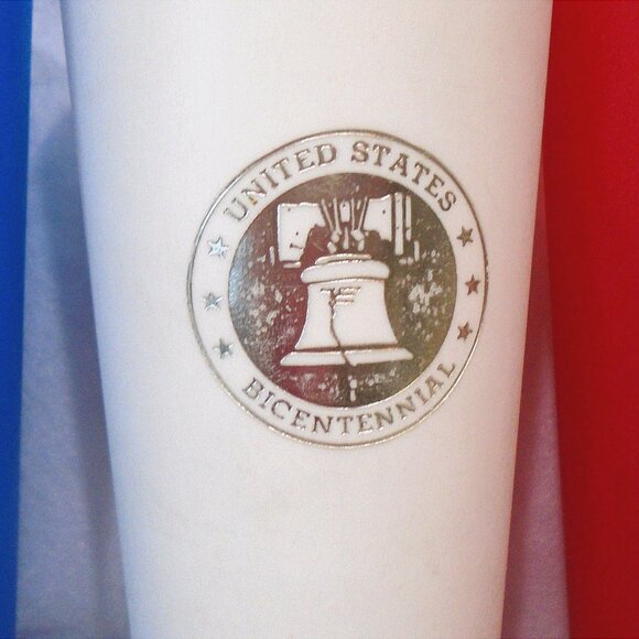 Vintage Set 6 Bicentennial Red White Blue Nasco American Plastic Tumblers - Picture 5 of 6